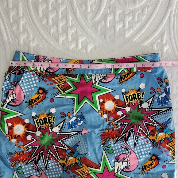 Royal & Awesome Womens Partoon Golf Skort Loud Cartoon Comics Side Zip Size 14 - Picture 13 of 14